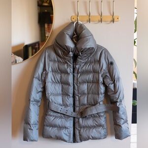 Zara Woman Belted Down Puffer Coat.